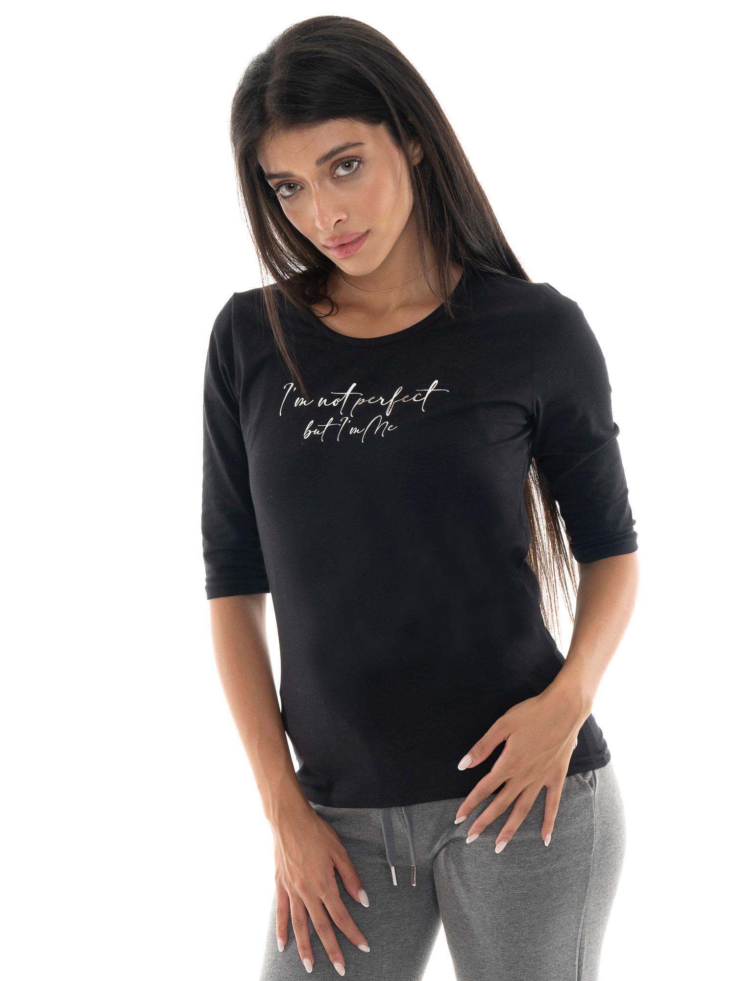 Leone 1947 Braid dames 3/4 mouw stretch katoenen T-shirt 5/7