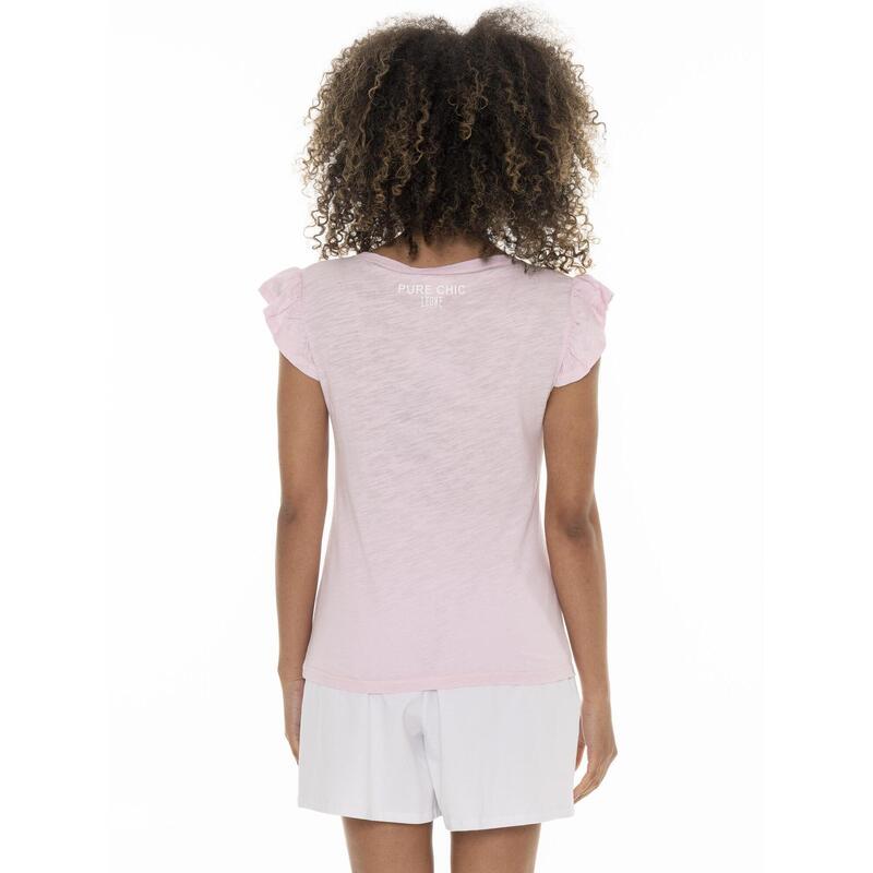 Tricou de damă cu volane Earth Tones