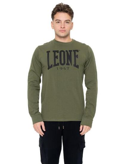 T-shirt en coton stretch à manches longues avec grand logo « Basic » pour hommes