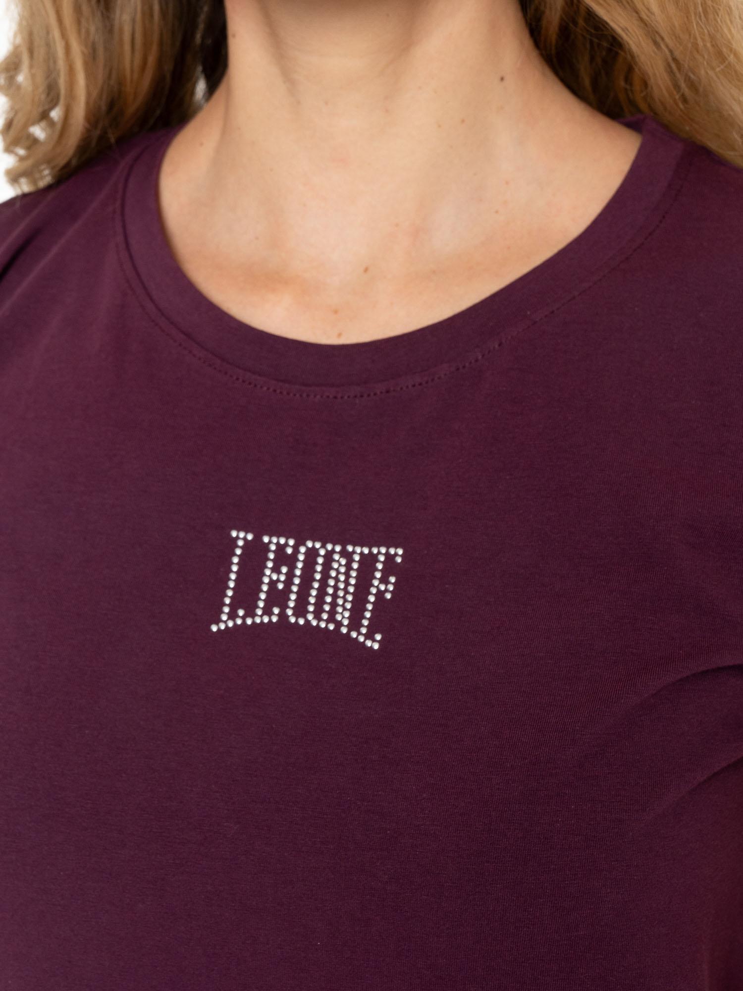 Camiseta feminina de manga curta Leone 1947 Never Without com logotipo de strass 3/7