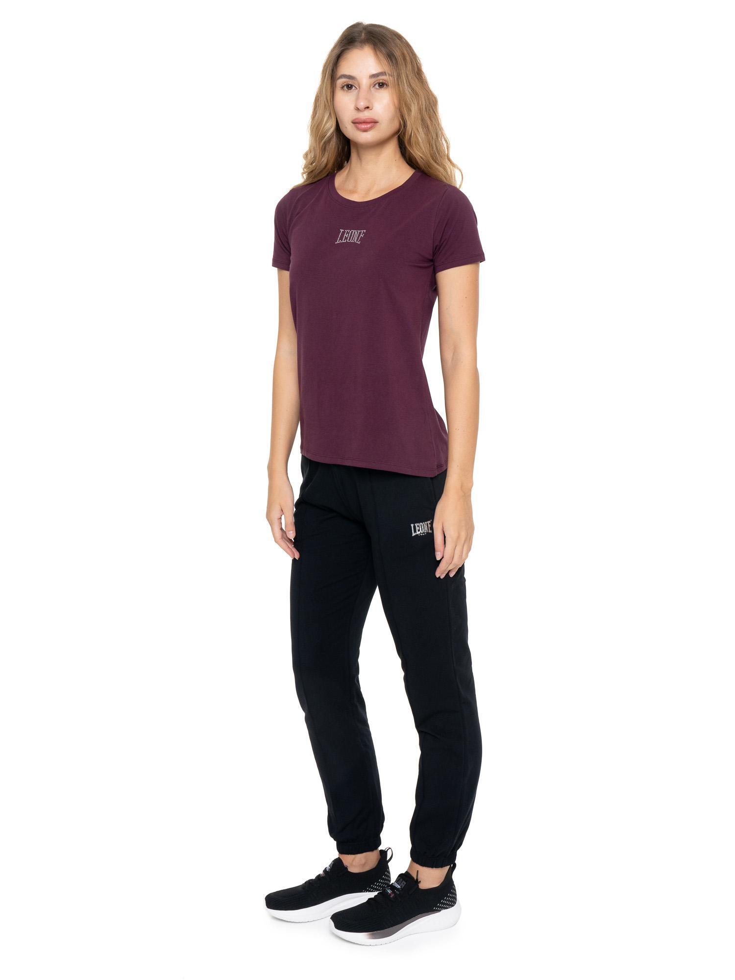 Camiseta feminina de manga curta Leone 1947 Never Without com logotipo de strass 2/7
