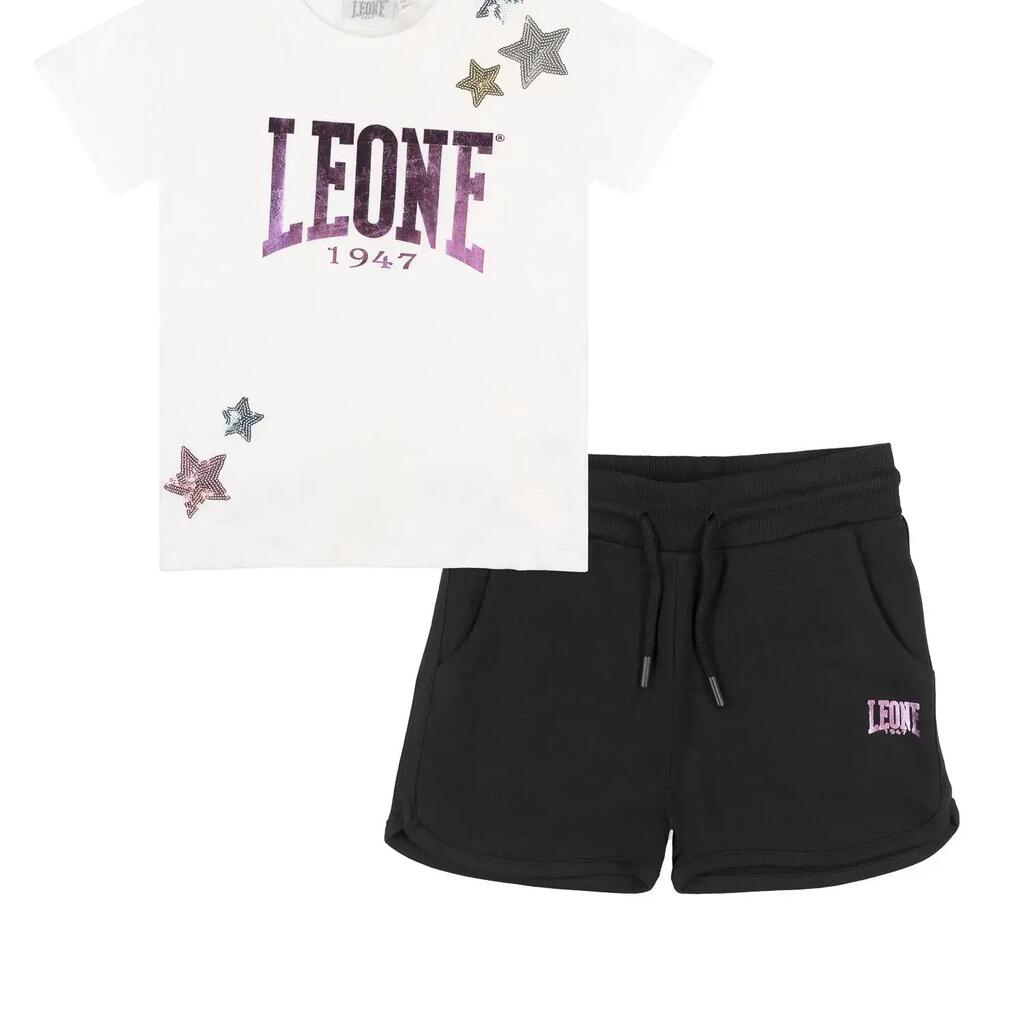 Girls' Rainbow Lion Cotton T-Shirt and Shorts Set
