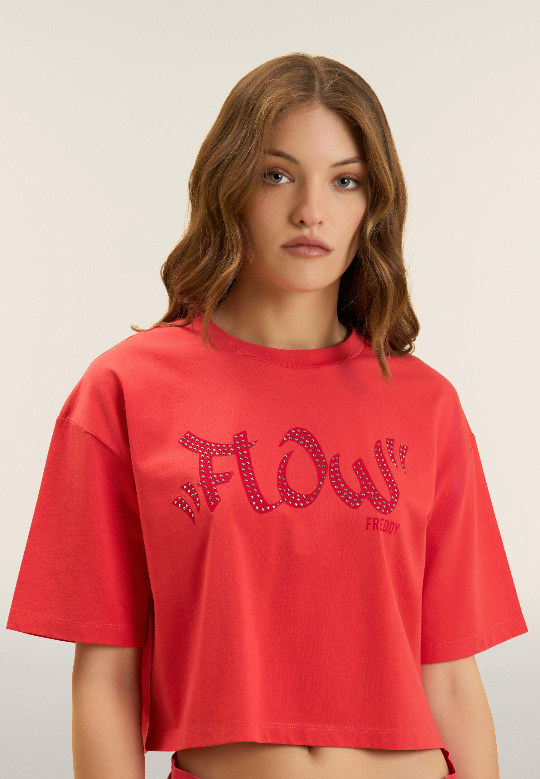 T-shirt court avec graphique « FLOW » et clous 4/4