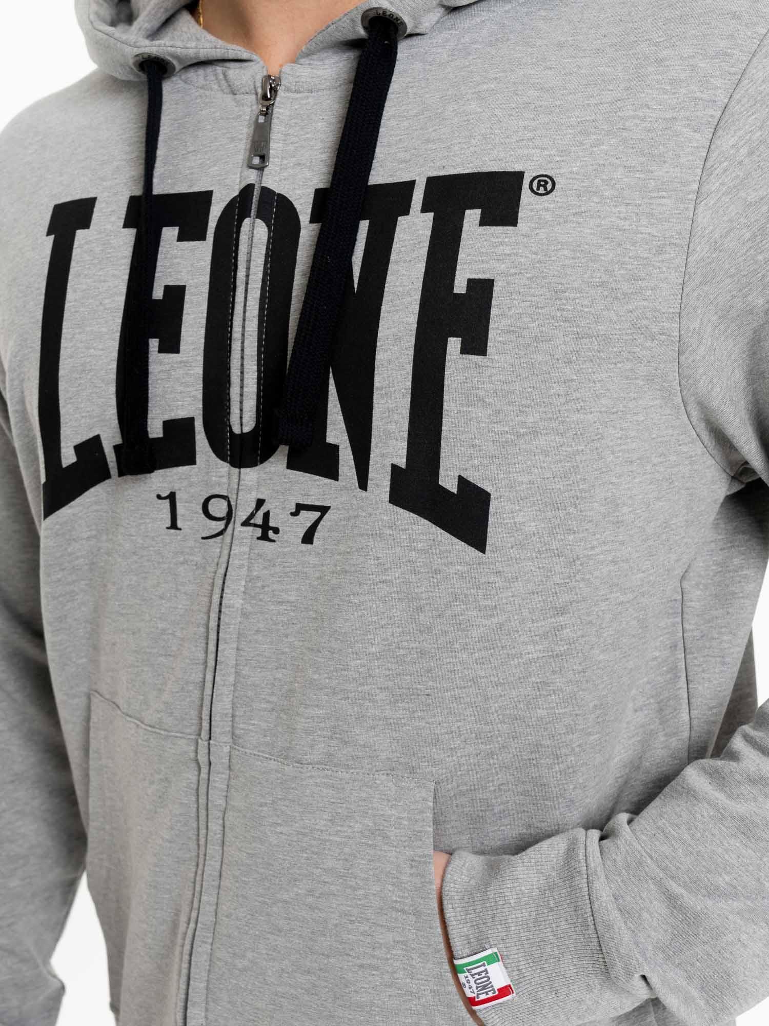 Felpa invernale da uomo con cappuccio e zip con logo grande "Basic" 3/5