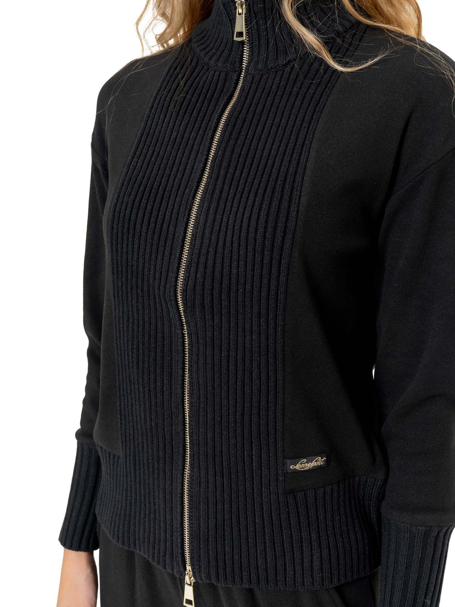 Leone 1947 Warm Touch dameswintertrui met ritssluiting en gebreide inzetstukken 3/7
