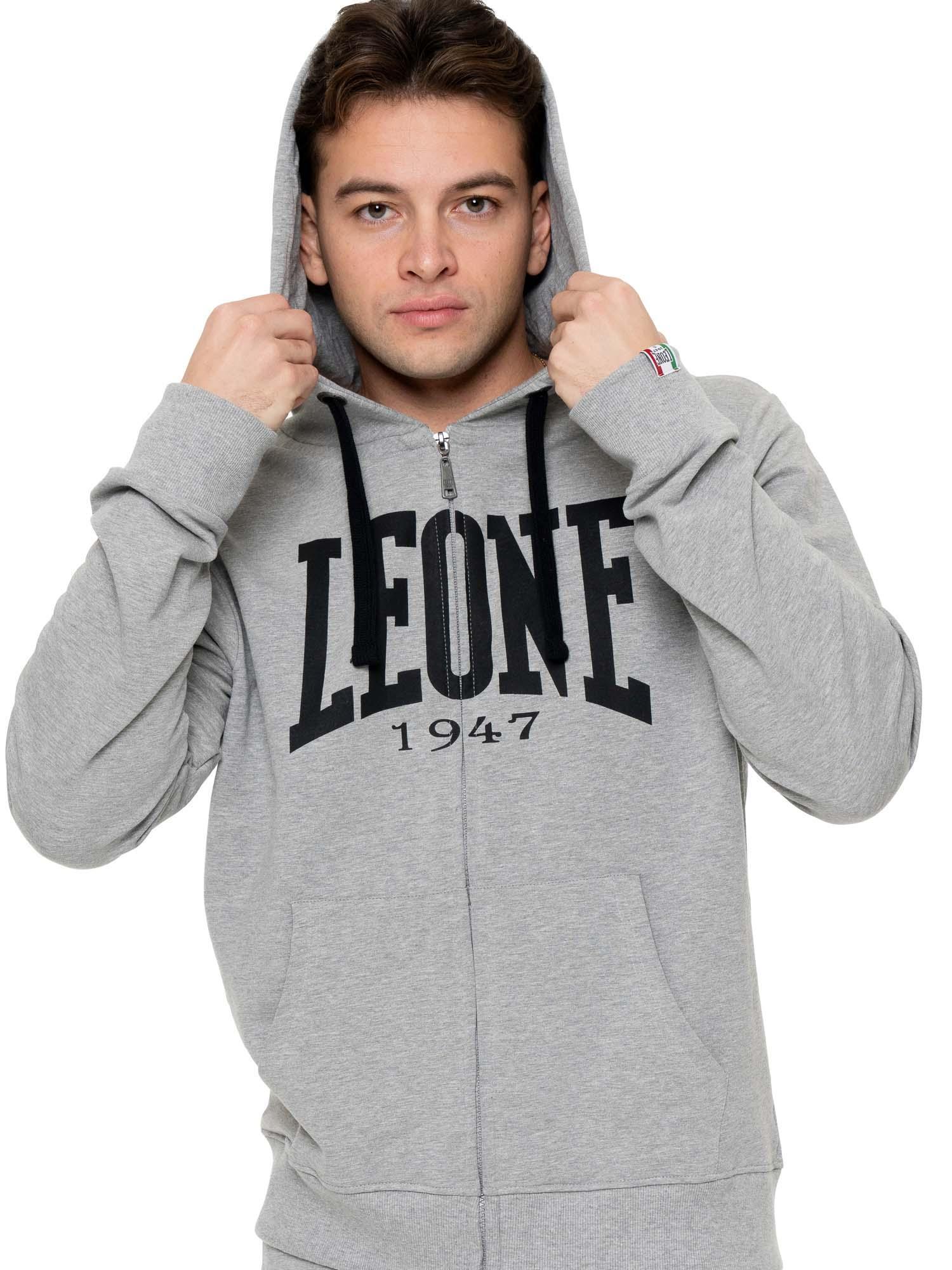 Felpa invernale da uomo con cappuccio e zip con logo grande "Basic" 5/5