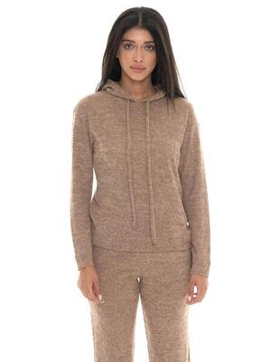 Leone 1947 warm touch dames geribbelde pull-on capuchon wintersweater