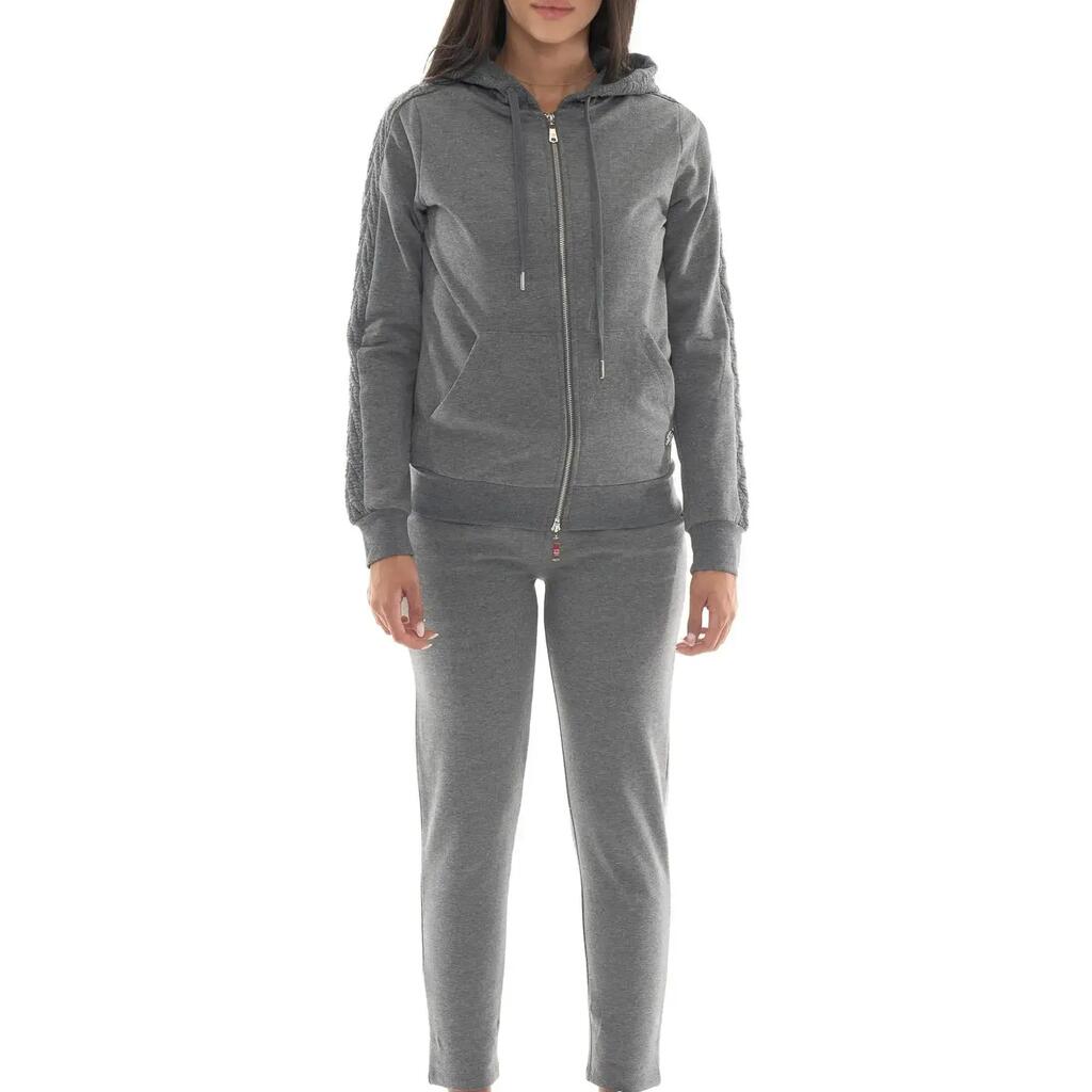 Women's winter tracksuit with hood and zip, Leone 1947 Braid inserts