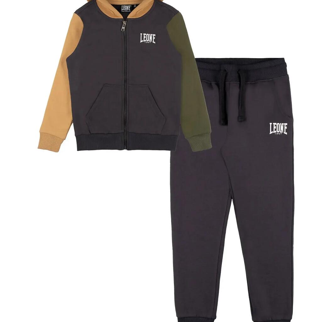 Leone 1947 Color Block Children's Winter Tracksuit with Hood and Zip