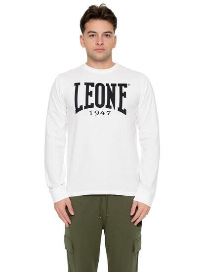 T-shirt en coton stretch à manches longues avec grand logo « Basic » pour hommes