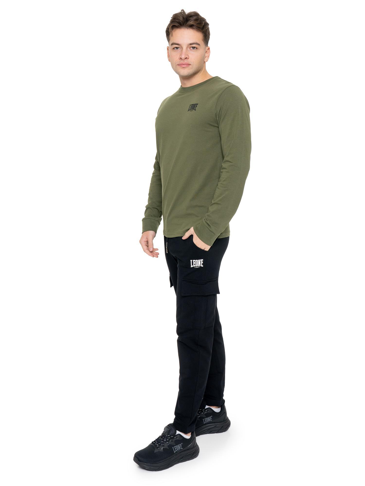 T-shirt en coton stretch à manches longues avec grand logo « Basic » pour hommes 2/7