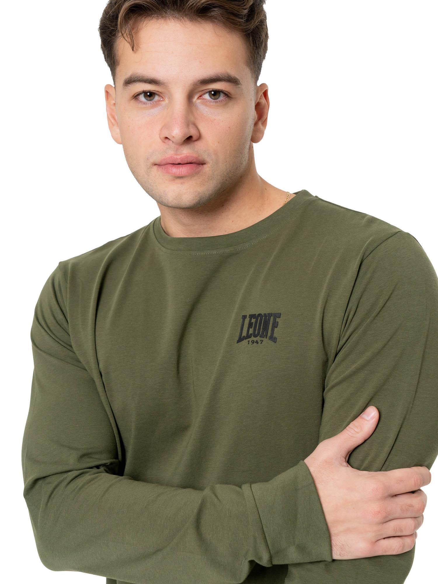 T-shirt en coton stretch à manches longues avec grand logo « Basic » pour hommes 5/7