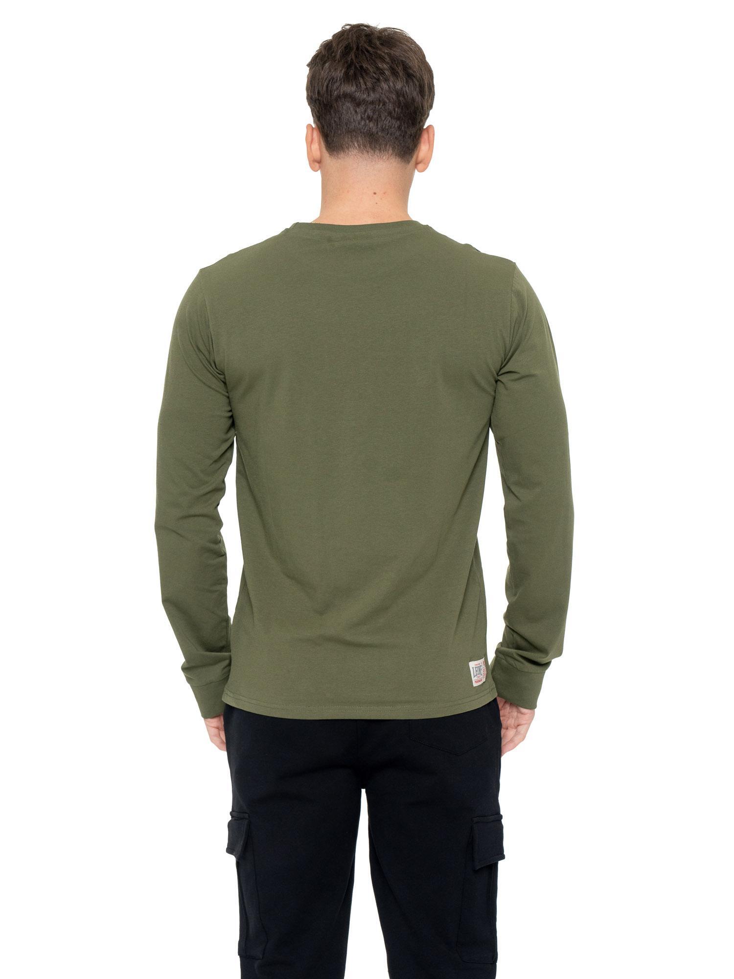 T-shirt en coton stretch à manches longues avec grand logo « Basic » pour hommes 4/7