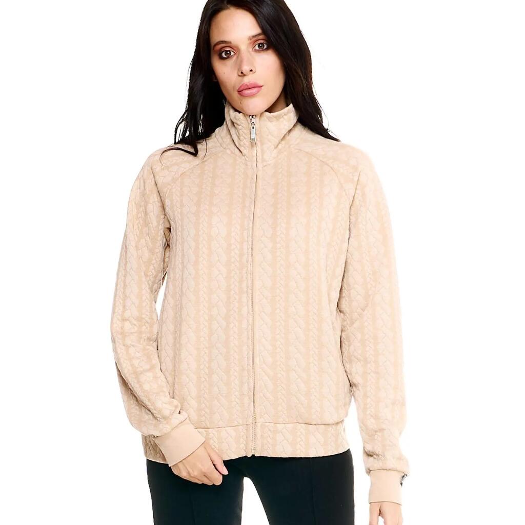 Leone Women's High Neck Full Zip Bonded Sweatshirts Greyss