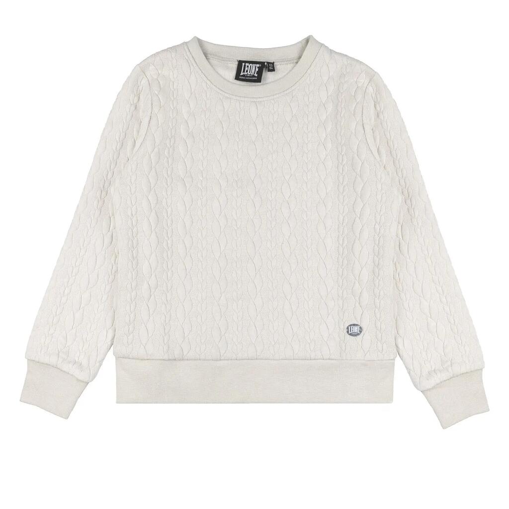 Girls' winter pull-on crewneck sweatshirts with "Lace" cable knit