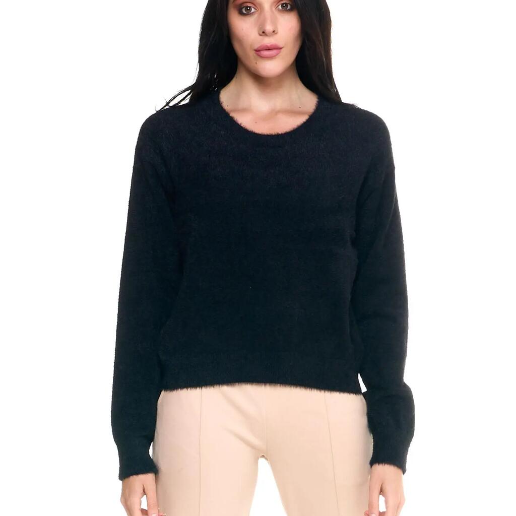 Women's crew neck sweater with Leone 1947 Never Without logo plaque
