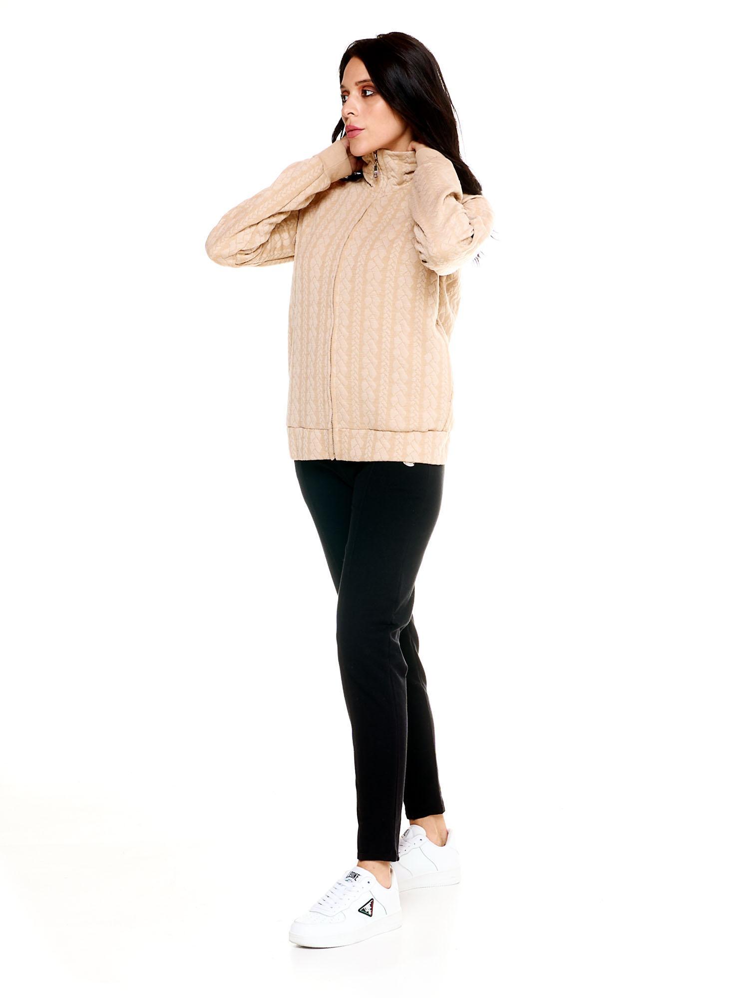 Leone dames sweatshirt met hoge hals en volledige ritssluiting, grijs 2/6