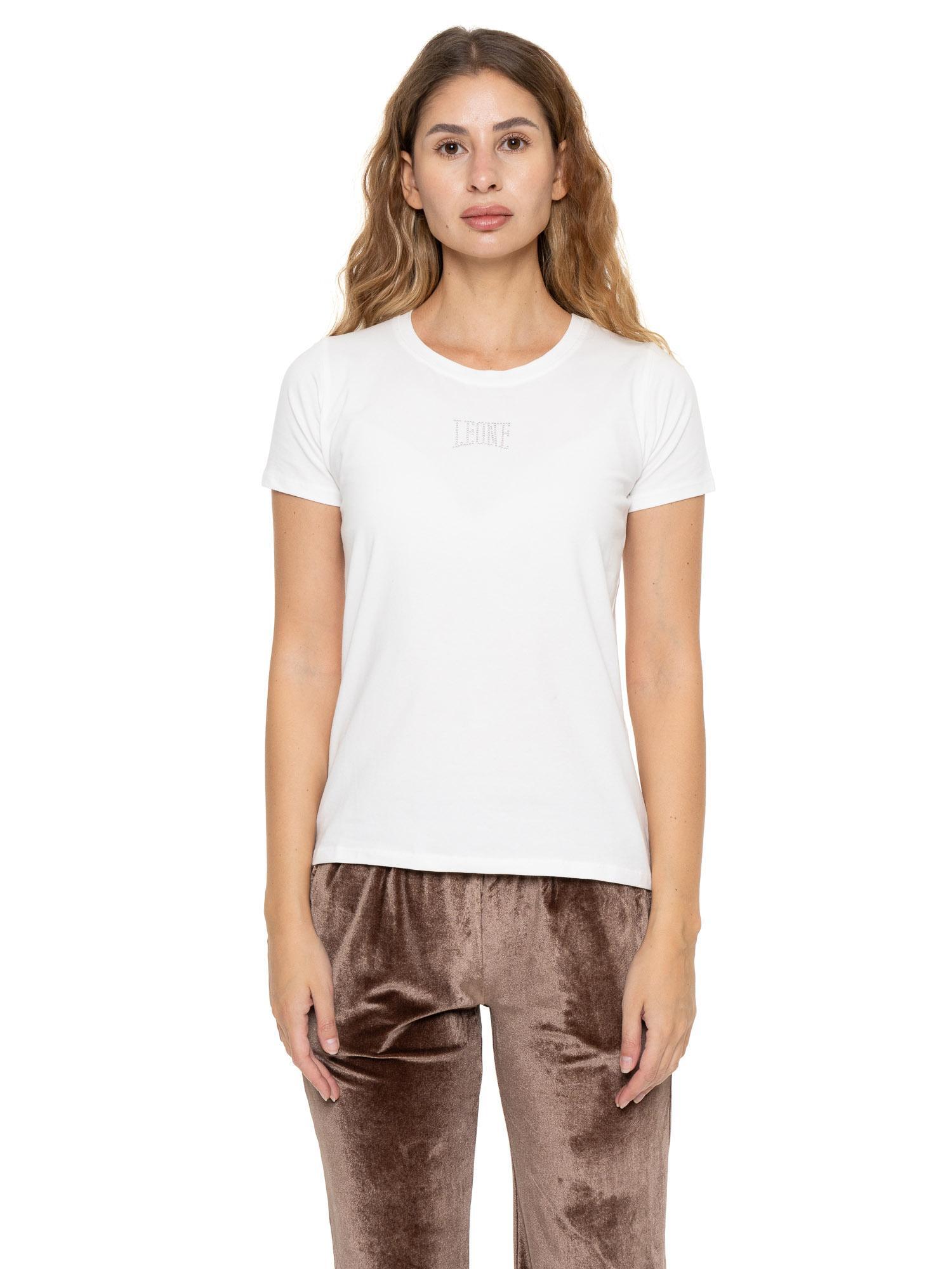 T-shirt femme Leone 1947 Apparel Never Without manches courtes strass 6/7