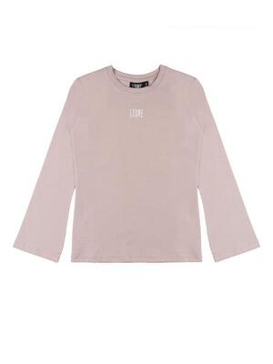 Leone 1947 lavender klein logo print t-shirt met lange mouwen voor meisjes