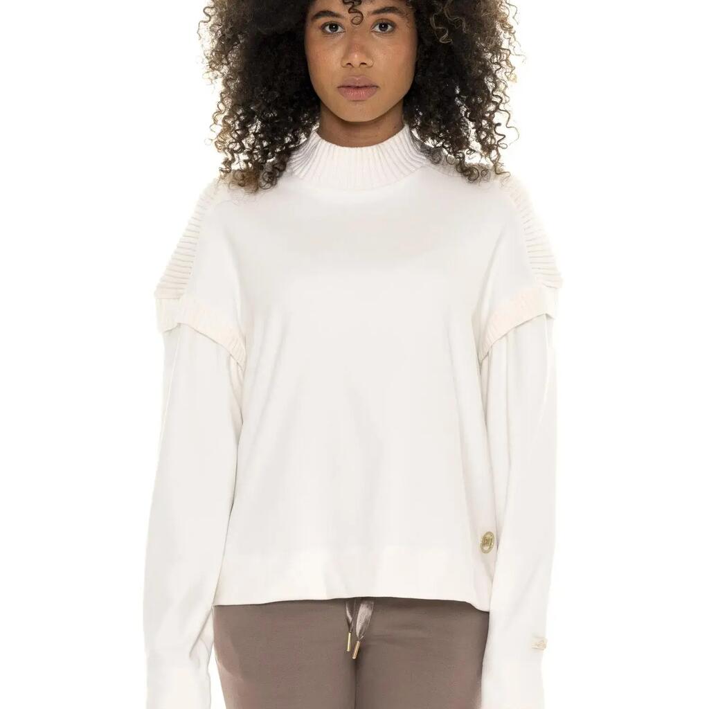 Leone 1947 Warm Touch women's crew neck winter sweatshirts with knitted inserts