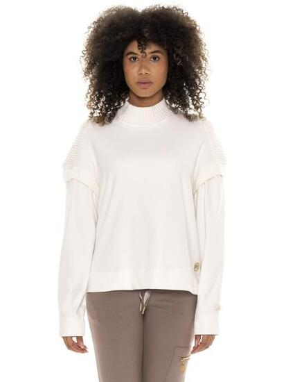 Felpe invernale da donna girocollo con inserti in maglia Leone 1947 Warm Touch