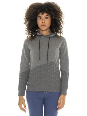 Dames winterhoodie met trekkoord en gevlochten inzetstukken van leone 1947 braid