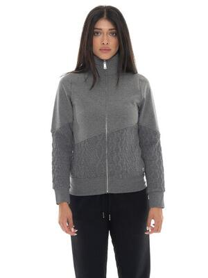 Felpa invernale donna full zip collo alto linea Braid
