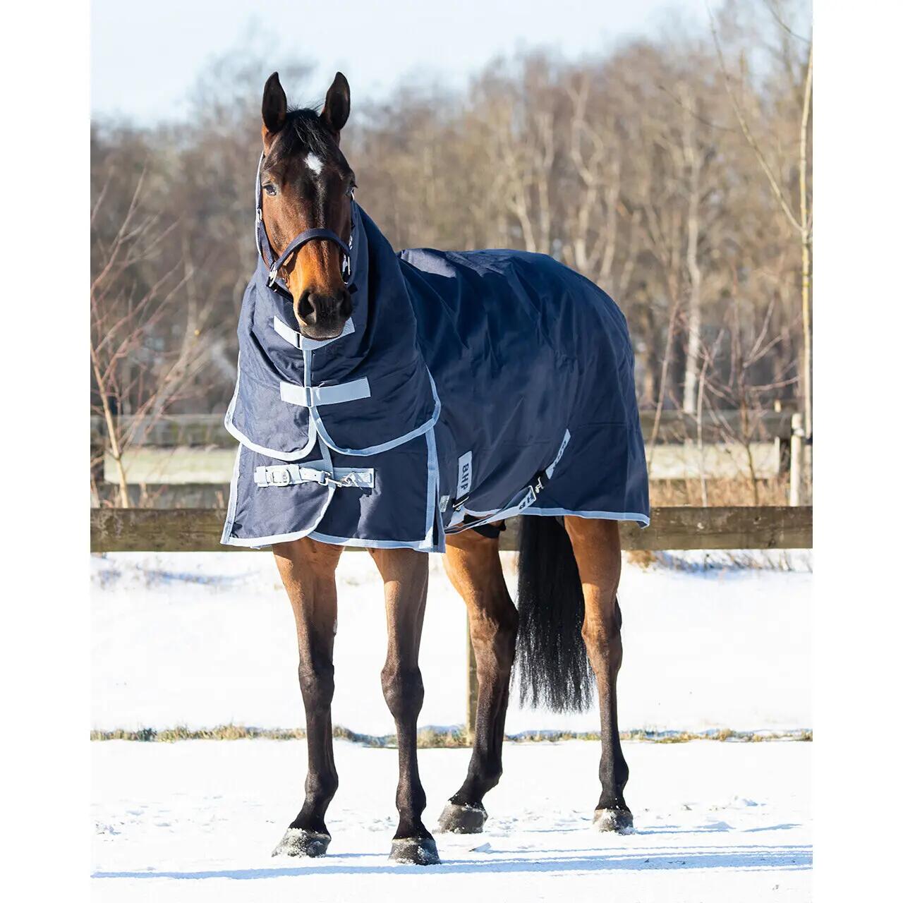 Couverture pour cheval haut couvre-cou intégré QHP Turnout 300 g 2/5