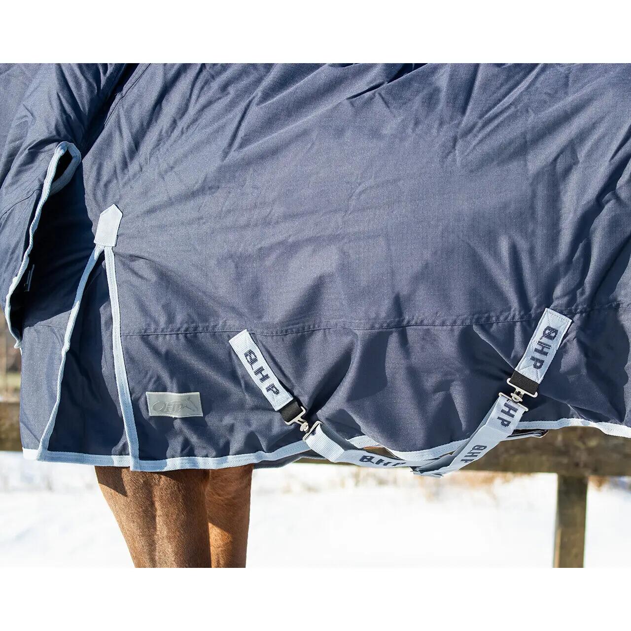 Couverture pour cheval haut couvre-cou intégré QHP Turnout 300 g 4/5
