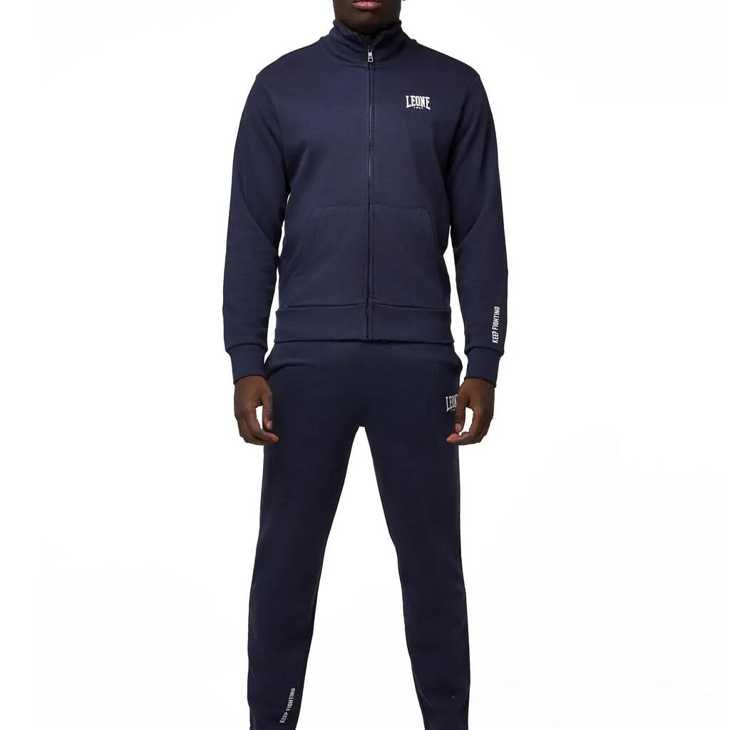 Leone Basic Men's Tracksuit with Zip-Up Collared Sweatshirts and Non-Sweatpants
