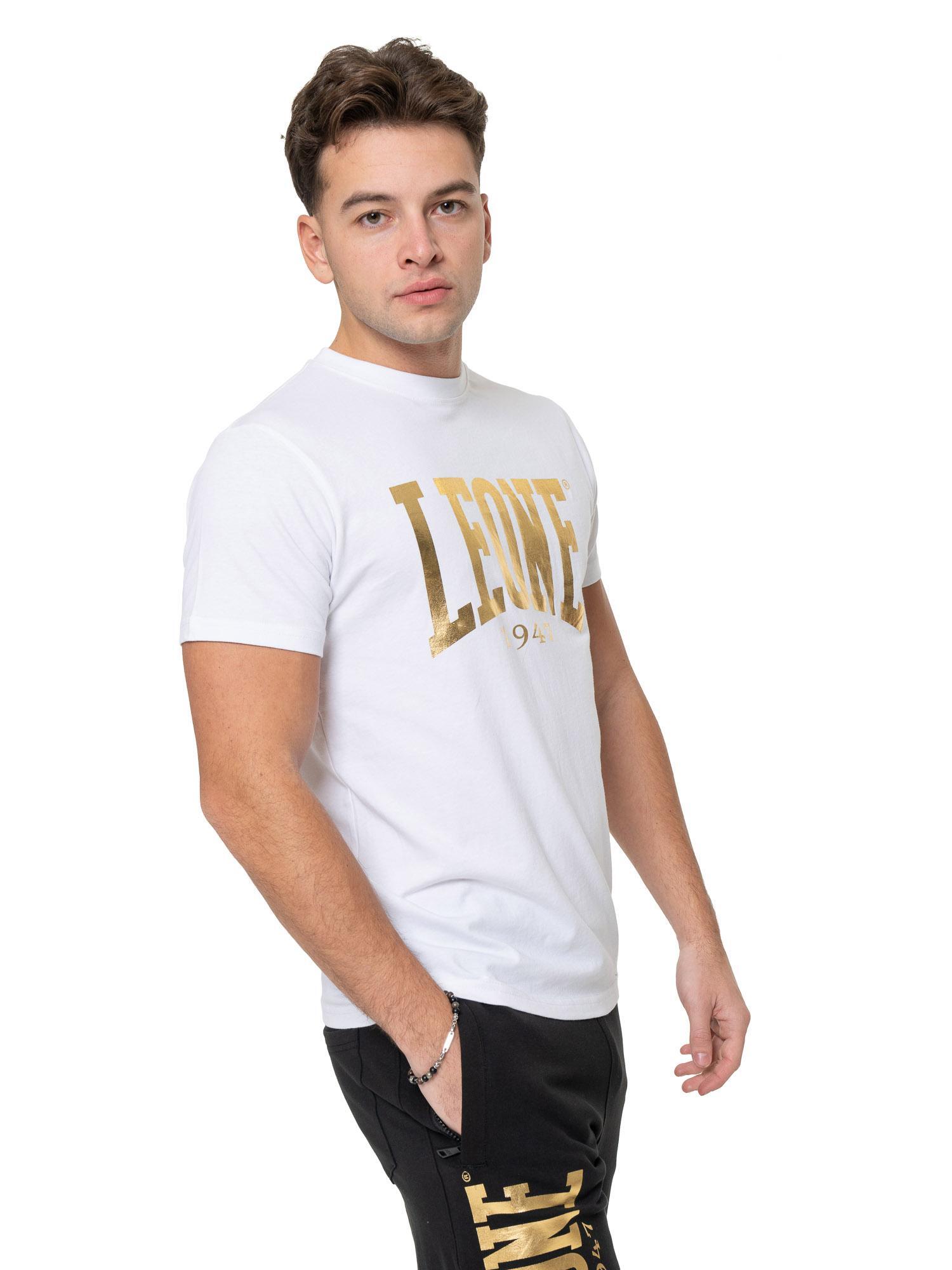 T-shirt en coton extensible à manches courtes avec grand logo Leone 1947 Gold 5/5