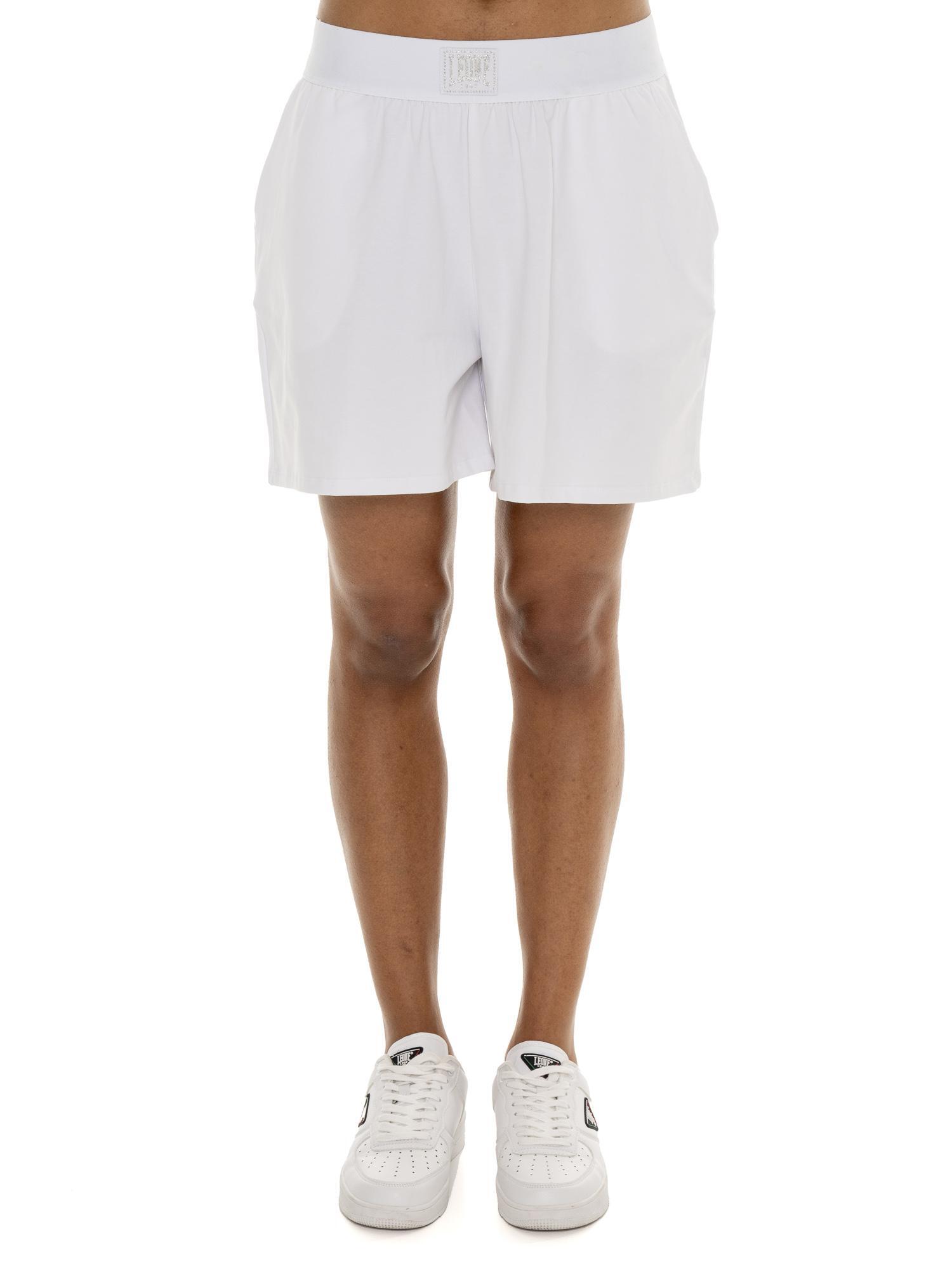 Bermuda donna Leone 1947 Apparel in cotone elasticizzato con patch boxe 6/8