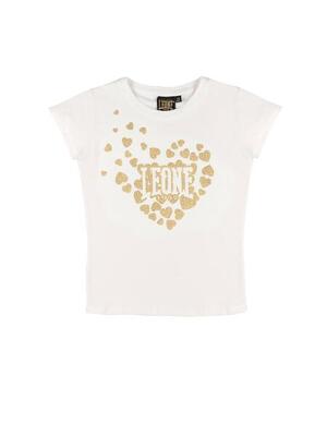 Leone 1947 gouden glitter print t-shirt met korte mouwen voor meisjes