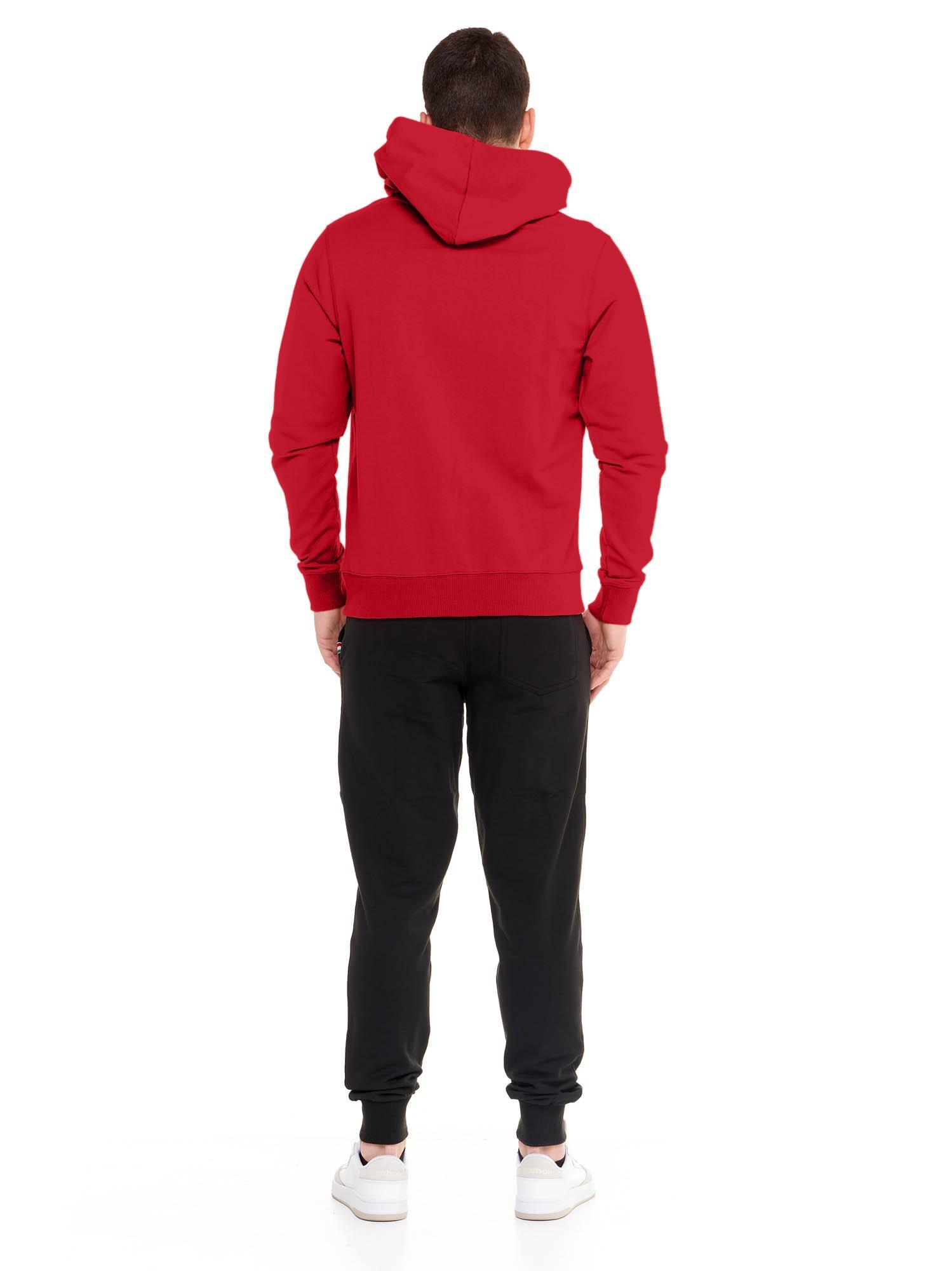 Felpa da uomo con cappuccio e zip non felpata Leone Basic 4/5