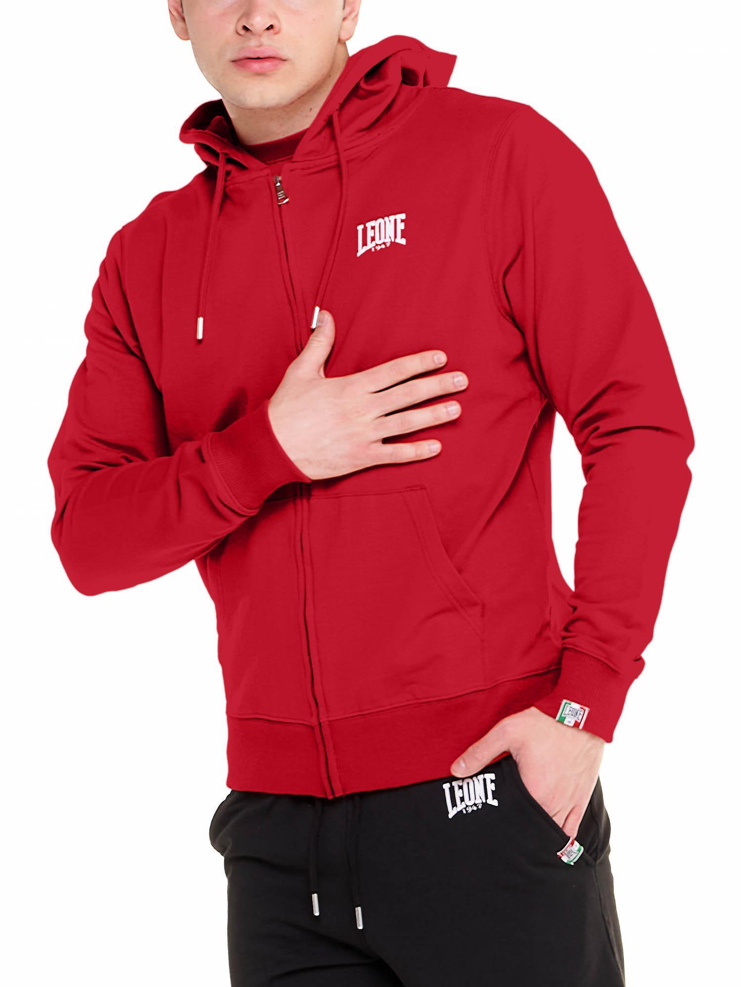 Felpa da uomo con cappuccio e zip non felpata Leone Basic 5/5