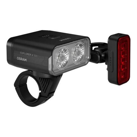 Illuminazione anteriore e posteriore ricaricabile USB-C Osram Explorer X500
