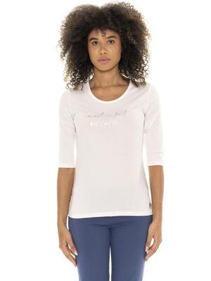 Leone 1947 braid dames 3/4 mouw stretch katoenen t-shirt