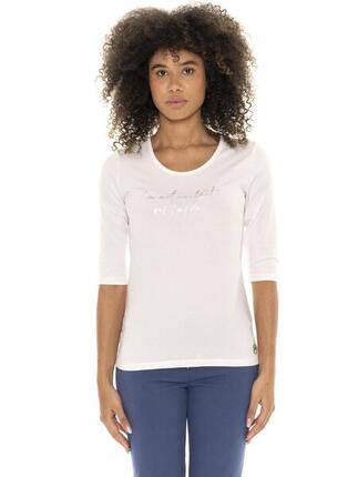 T-shirt femme en coton extensible à manches 3/4 Leone 1947 Braid