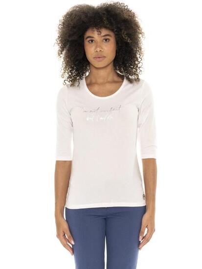 T-shirt femme en coton extensible à manches 3/4 Leone 1947 Braid