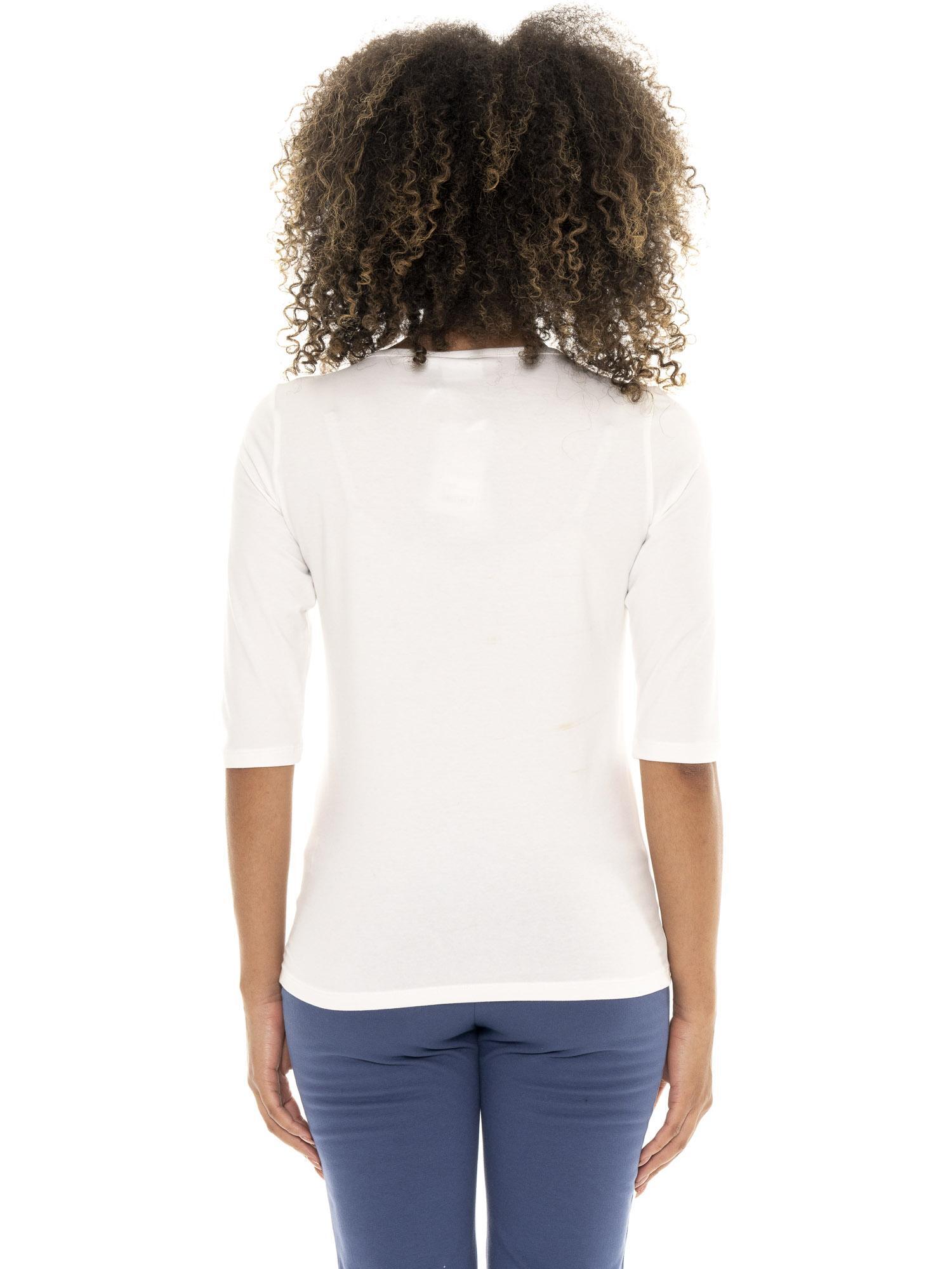 Camiseta de algodón elástico con mangas 3/4 para mujer Leone 1947 Braid 4/7
