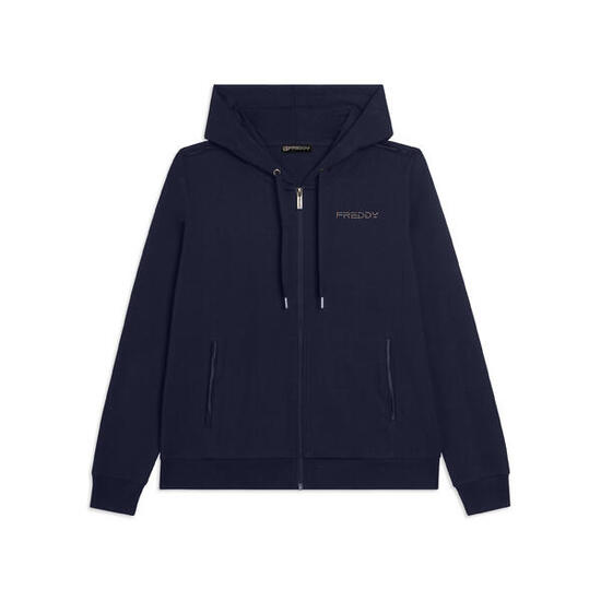 Felpa Cappuccio con Zip e Logo FREDDY