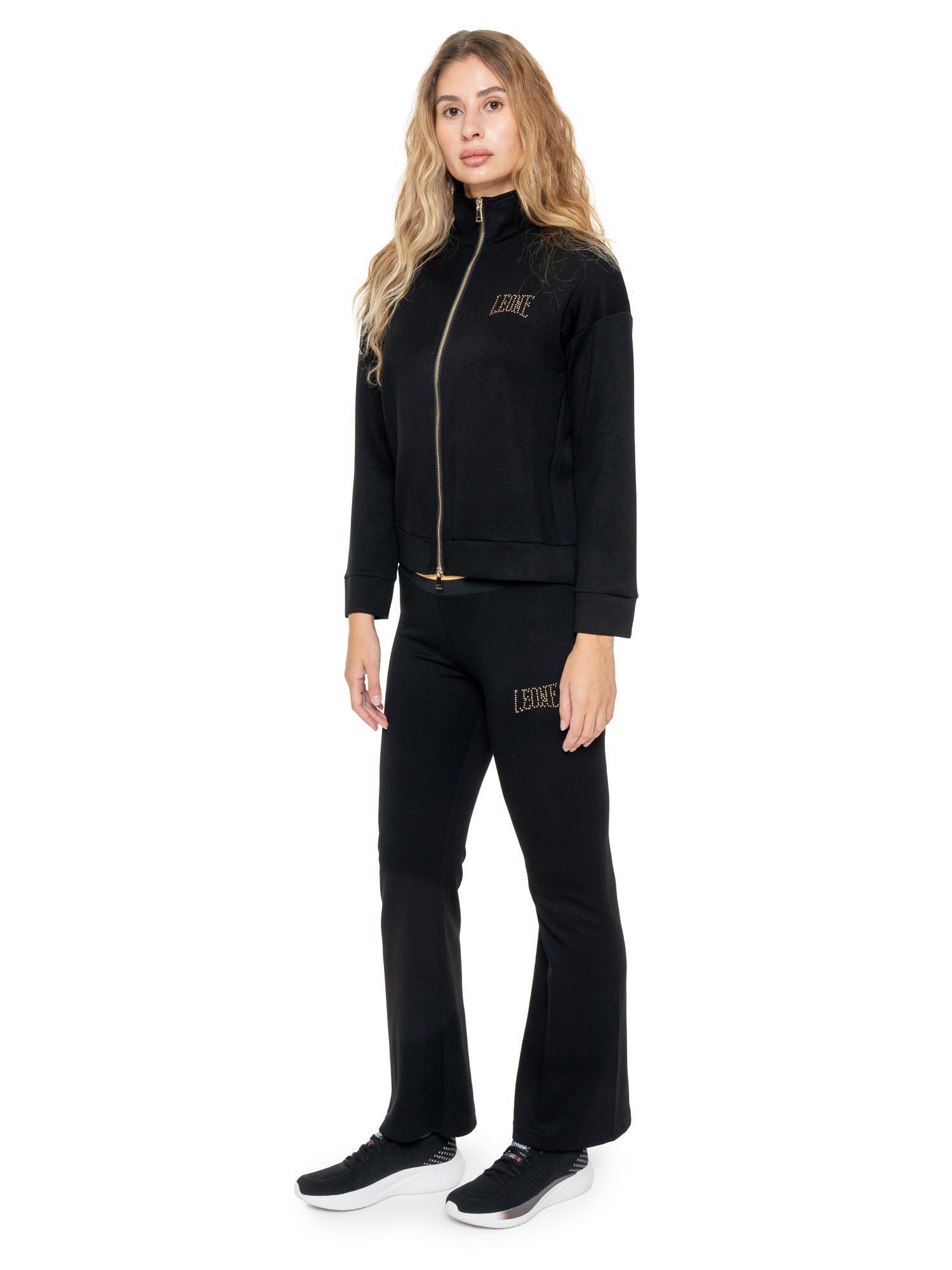 Bluza damska Leone 1947 Apparel Gold Studs ze stójką i zamkiem na zimę