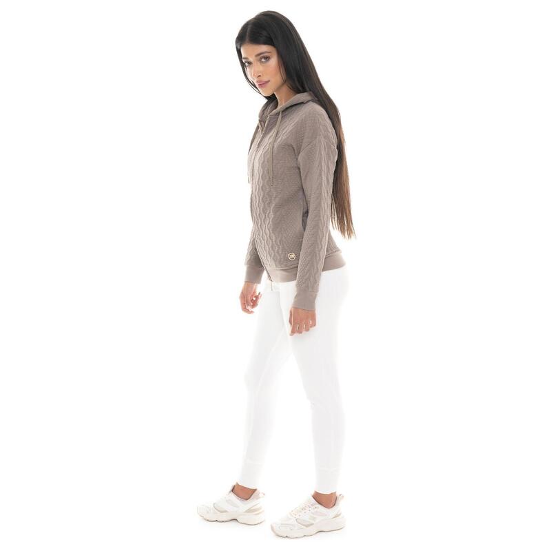 Hanorac femei Leone 1947 Apparel Braid tricot împletit glugă și fermoar