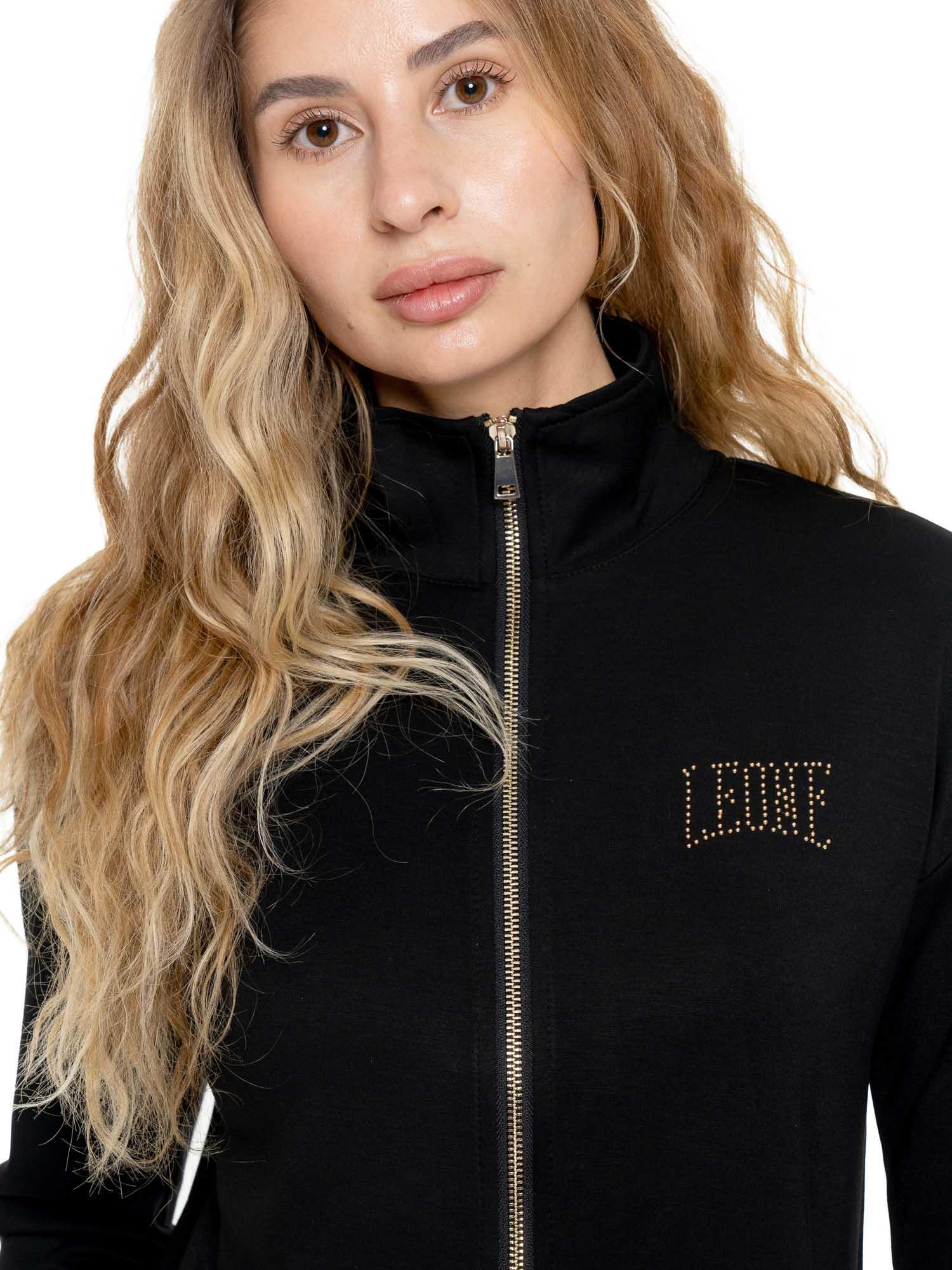 Sweat-shirt femme Leone 1947 Apparel Gold col montant zip 5/5