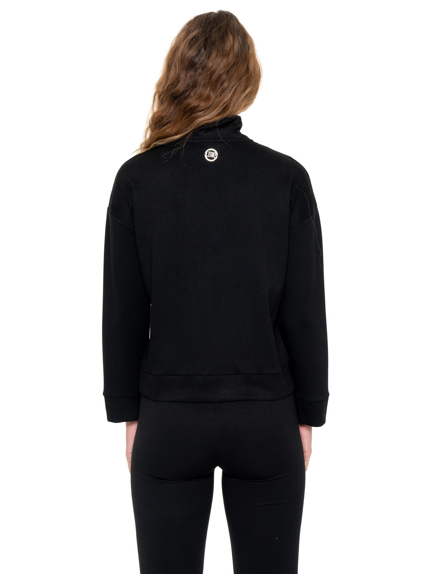 Sweat-shirt femme Leone 1947 Apparel Gold col montant zip 4/5
