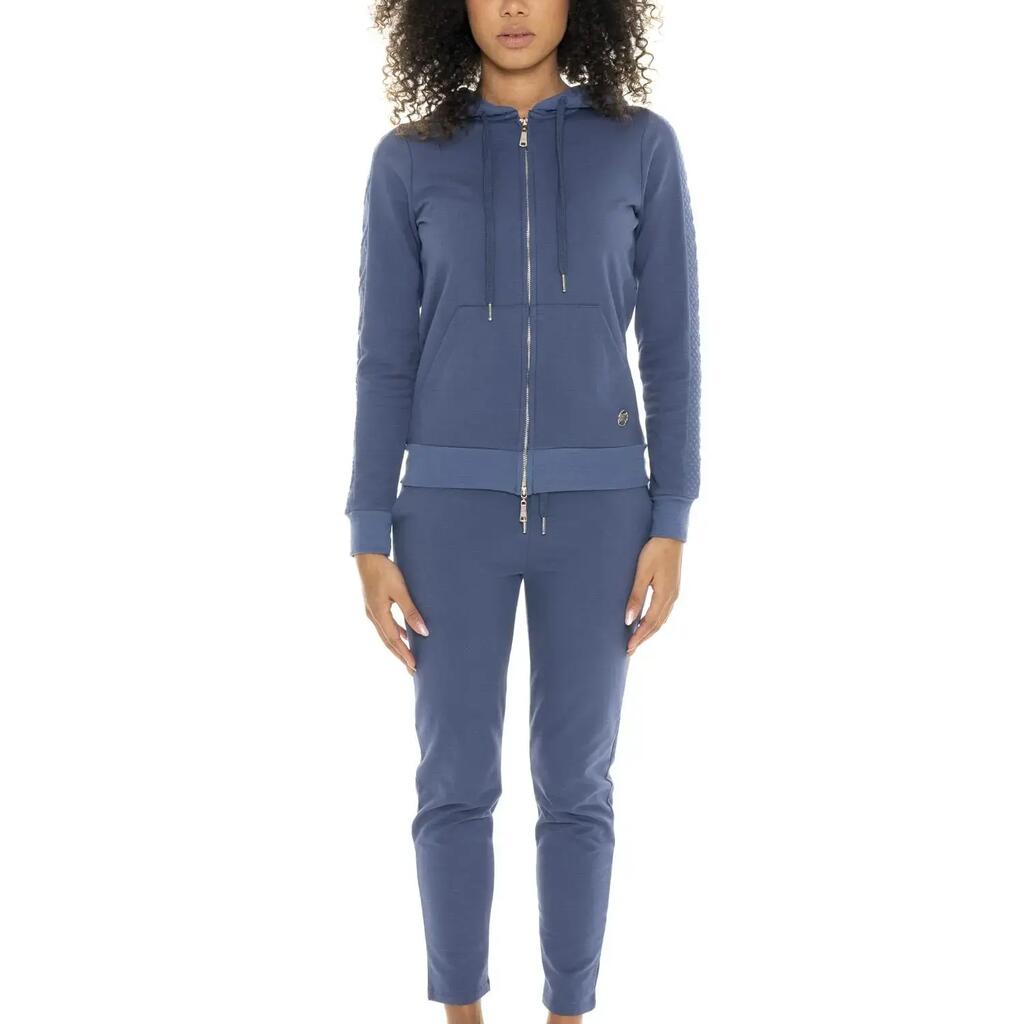 Women's winter tracksuit with hood and zip, Leone 1947 Braid inserts