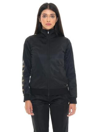 Damskie bluzy z triacetatu z paskami z logo Leone 1947 Gold Studs