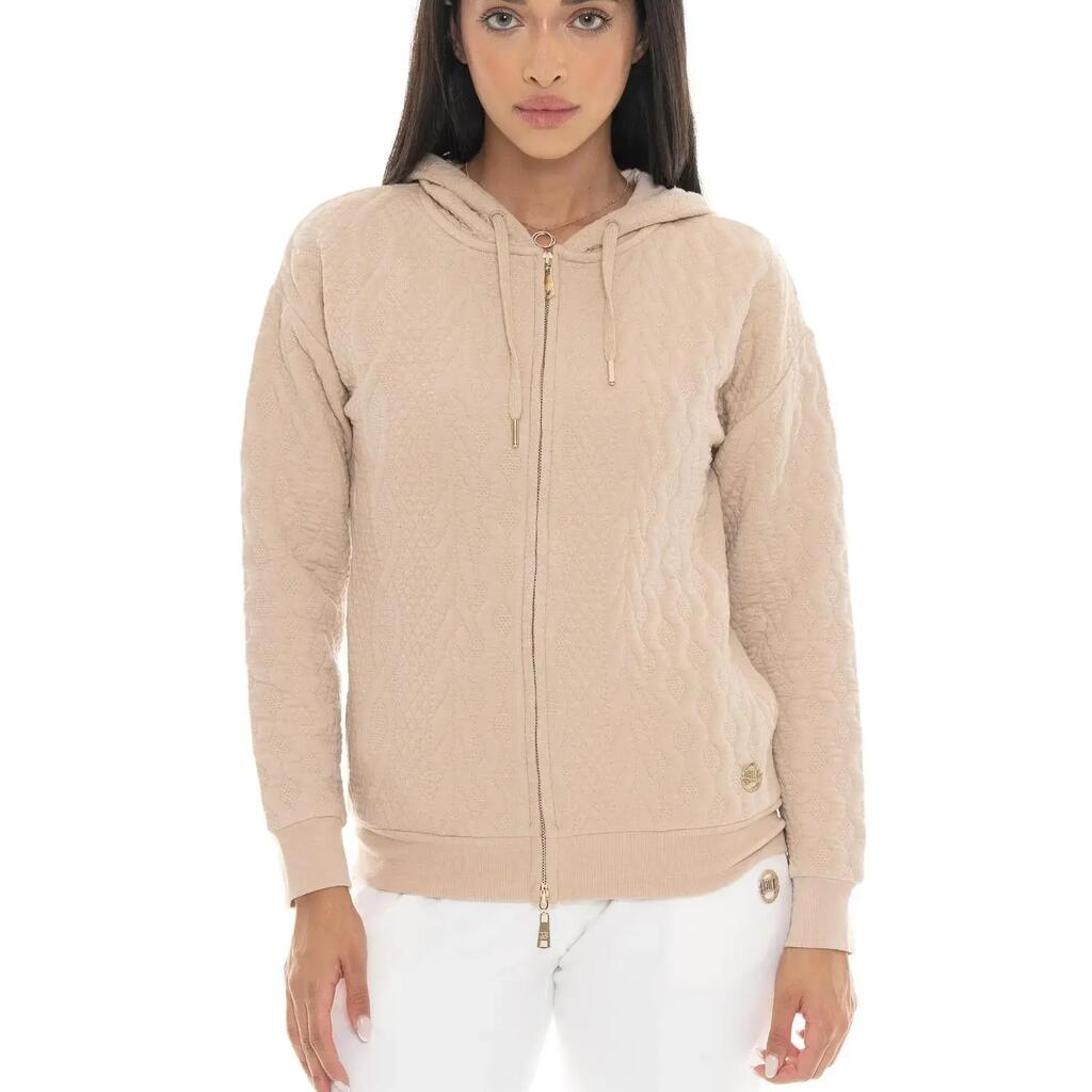 Leone 1947 Braid women's winter sweatshirts in braided fabric with hood and zip