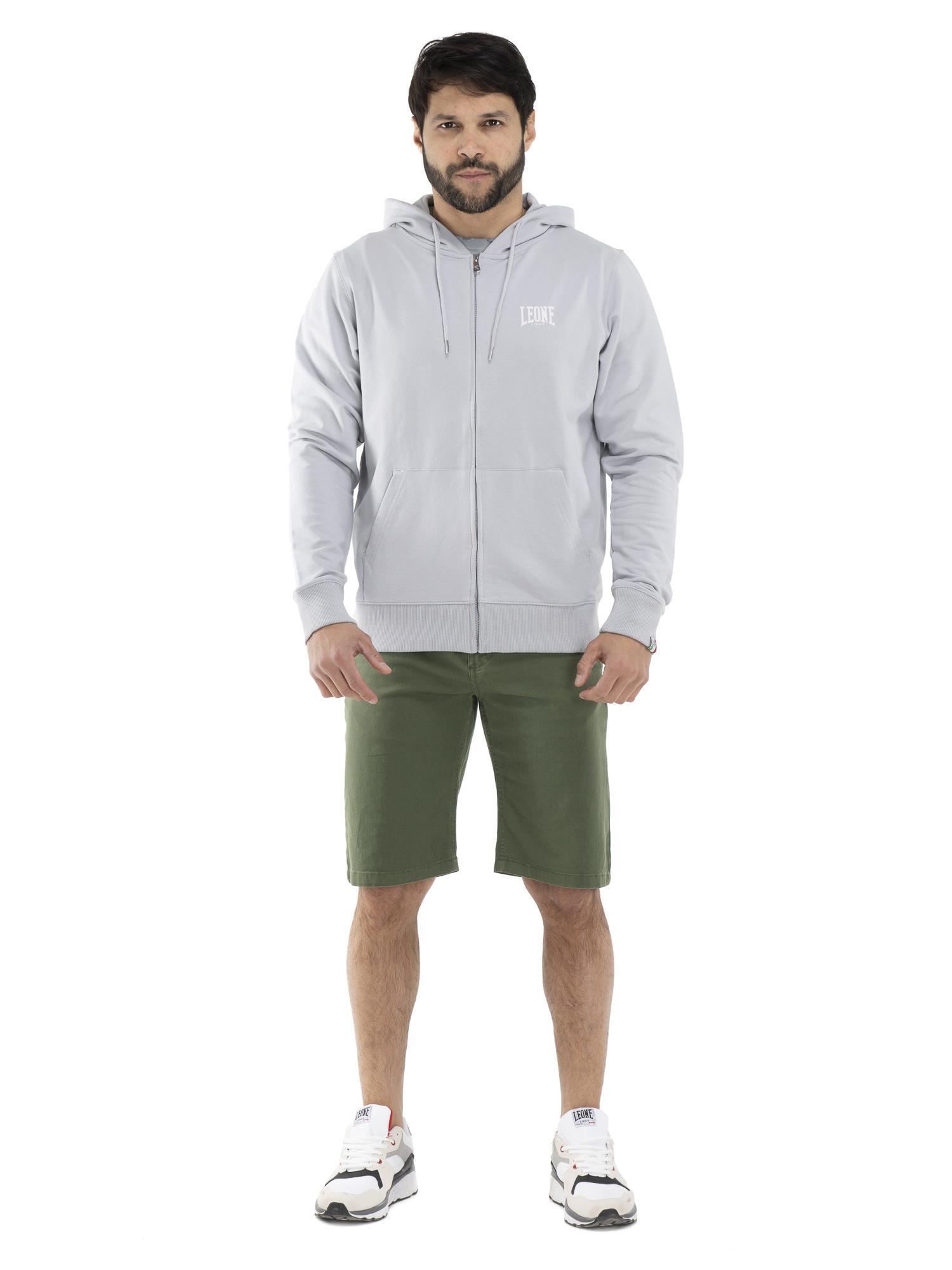 Felpa da uomo con cappuccio e zip non felpata Leone Basic 2/8