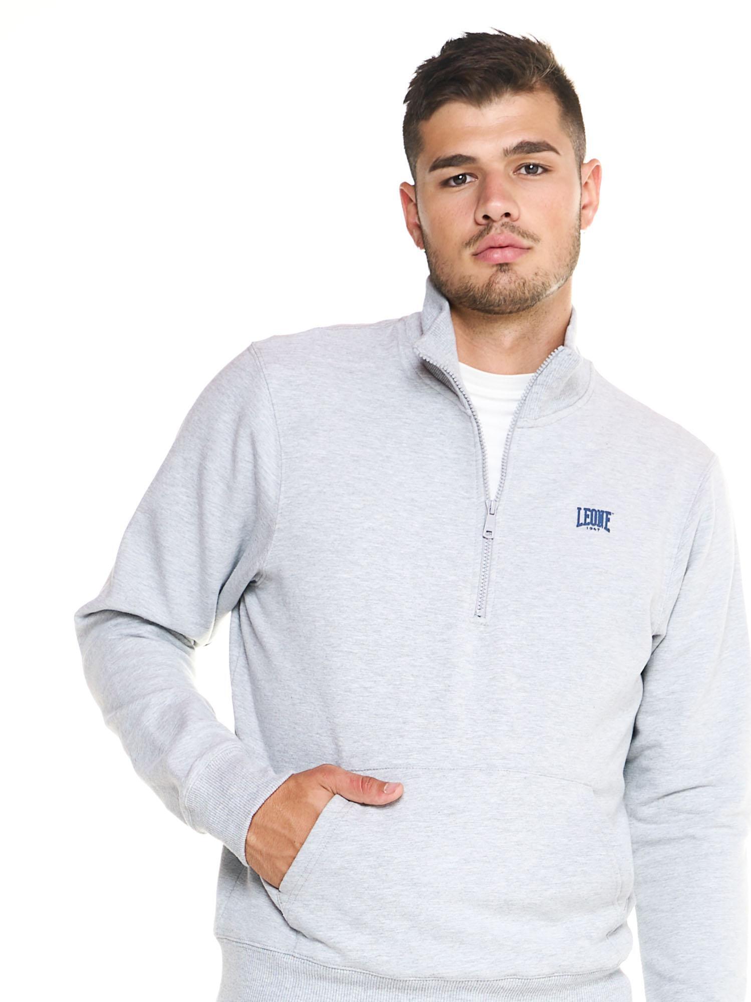 Felpa uomo con zip collo alto linea Basic 5/8